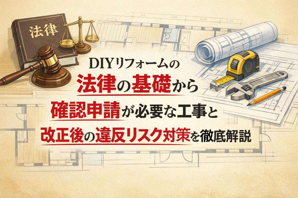 DIYリフォームの法律の基礎から確認申請が必要な工事と改正後の違反リスク対策を徹底解説